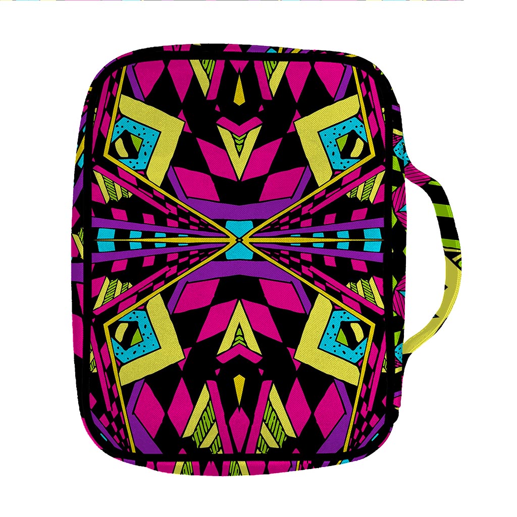 Psychedelic Ethnic Trippy Print Front Pocket Bible Bag