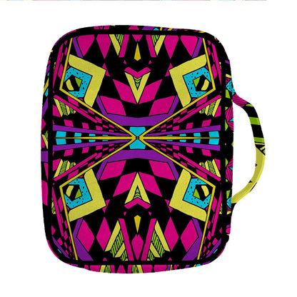 Psychedelic Ethnic Trippy Print Front Pocket Bible Bag