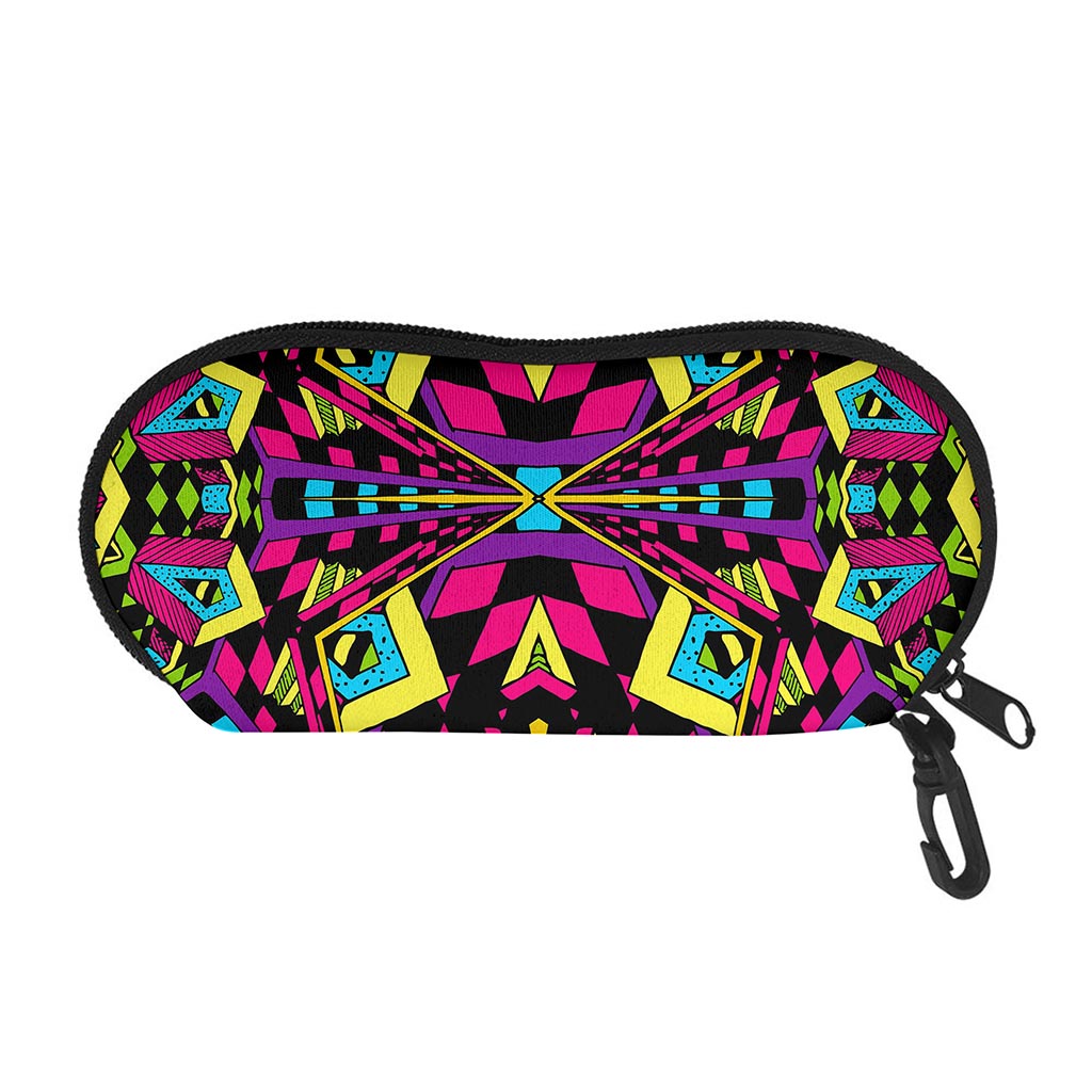 Psychedelic Ethnic Trippy Print Glasses Case