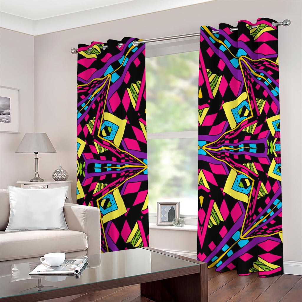 Psychedelic Ethnic Trippy Print Grommet Curtains