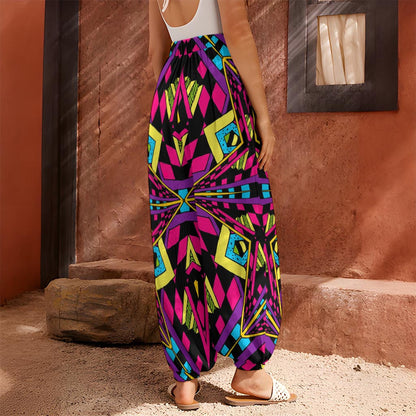 Psychedelic Ethnic Trippy Print Harem Pants