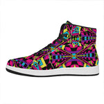 Psychedelic Ethnic Trippy Print High Top Leather Sneakers