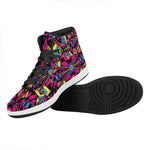 Psychedelic Ethnic Trippy Print High Top Leather Sneakers