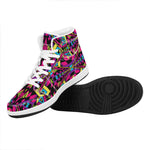Psychedelic Ethnic Trippy Print High Top Leather Sneakers
