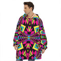 Psychedelic Ethnic Trippy Print Hoodie Blanket