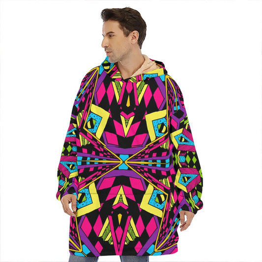 Psychedelic Ethnic Trippy Print Hoodie Blanket