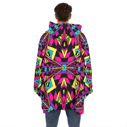 Psychedelic Ethnic Trippy Print Hoodie Blanket