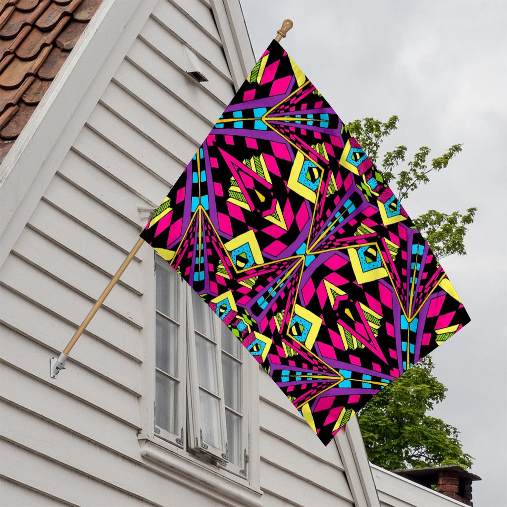 Psychedelic Ethnic Trippy Print House Flag