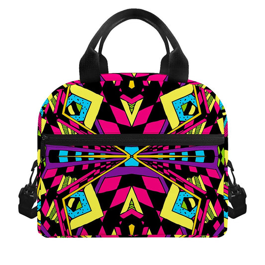 Psychedelic Ethnic Trippy Print Insulated Lunch Bag