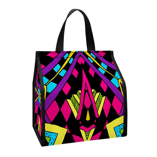 Psychedelic Ethnic Trippy Print Insulated Lunch Tote