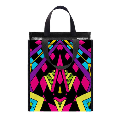 Psychedelic Ethnic Trippy Print Insulated Lunch Tote