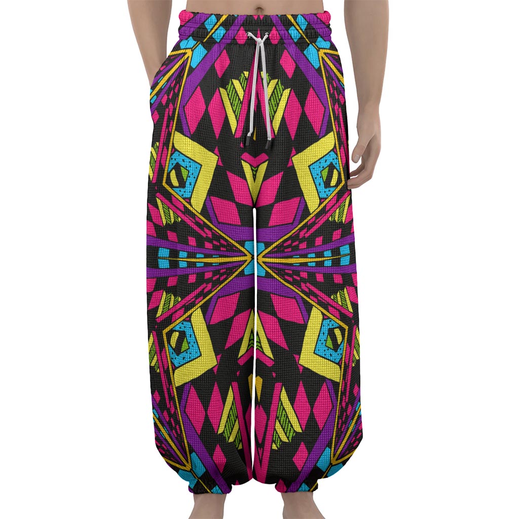 Psychedelic Ethnic Trippy Print Lantern Pants