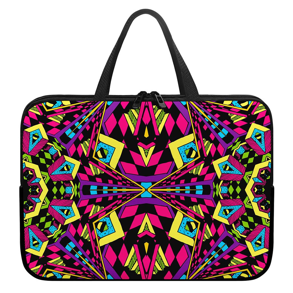 Psychedelic Ethnic Trippy Print Laptop Sleeve With Handle