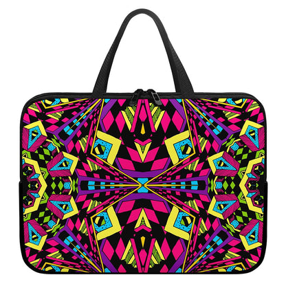 Psychedelic Ethnic Trippy Print Laptop Sleeve With Handle