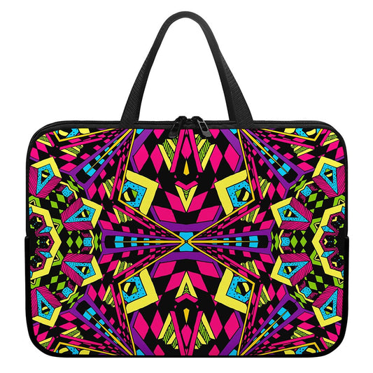 Psychedelic Ethnic Trippy Print Laptop Sleeve With Handle