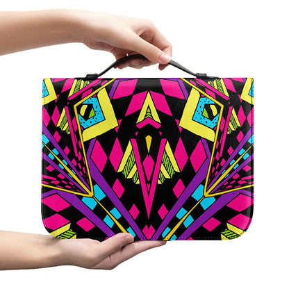 Psychedelic Ethnic Trippy Print Leather Bible Cover