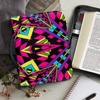Psychedelic Ethnic Trippy Print Leather Bible Cover
