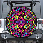 Psychedelic Ethnic Trippy Print Leather Spare Tire Cover