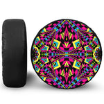 Psychedelic Ethnic Trippy Print Leather Spare Tire Cover