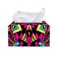 Psychedelic Ethnic Trippy Print Leather Tissue Box Cover