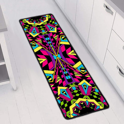 Psychedelic Ethnic Trippy Print Long Kitchen Mat