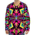 Psychedelic Ethnic Trippy Print Long Sleeve Baseball Jersey