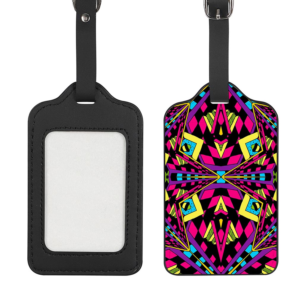 Psychedelic Ethnic Trippy Print Luggage Tag