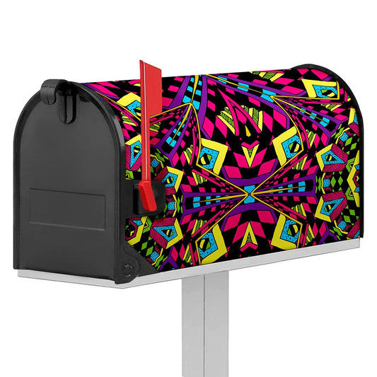 Psychedelic Ethnic Trippy Print Mailbox Cover