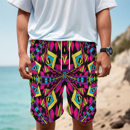 Psychedelic Ethnic Trippy Print Men's Cargo Shorts