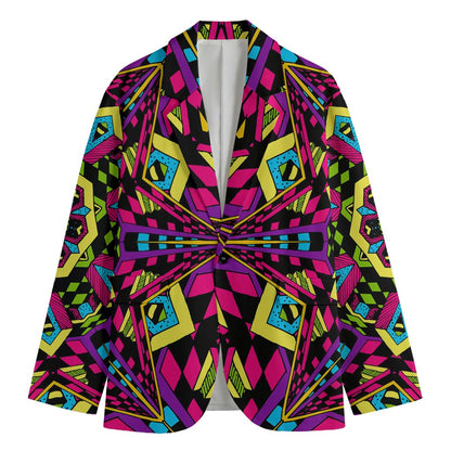 Psychedelic Ethnic Trippy Print Men's Cotton Blazer