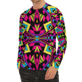Psychedelic Ethnic Trippy Print Men's Long Sleeve Rash Guard