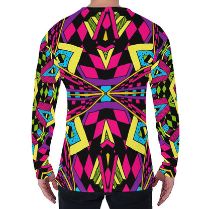 Psychedelic Ethnic Trippy Print Men's Long Sleeve T-Shirt