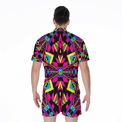 Psychedelic Ethnic Trippy Print Men's Rompers