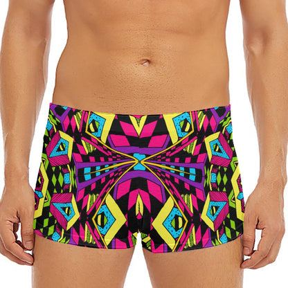 Psychedelic Ethnic Trippy Print Men's Short Boxer Briefs