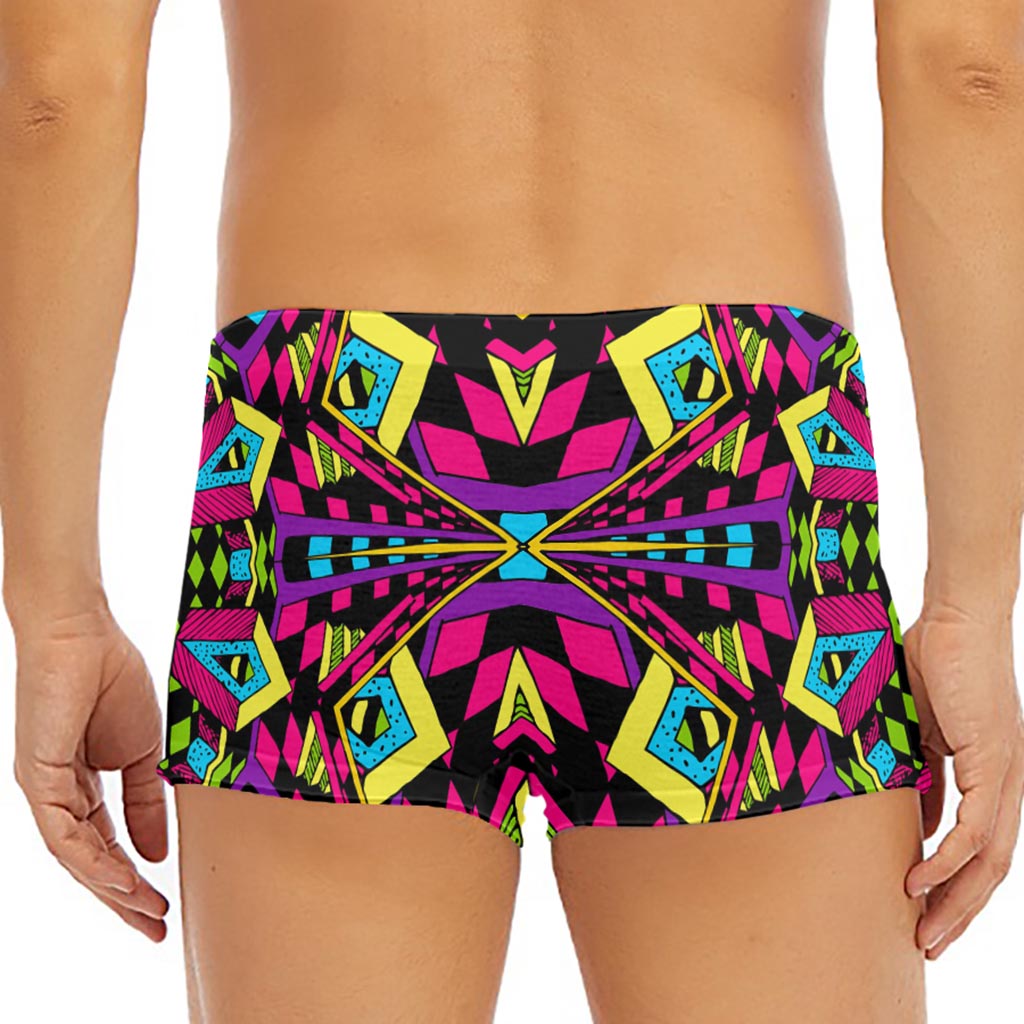 Psychedelic Ethnic Trippy Print Men's Short Boxer Briefs