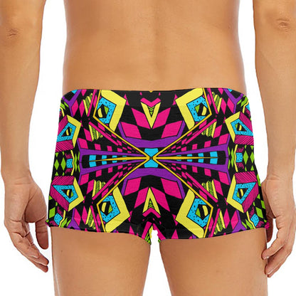 Psychedelic Ethnic Trippy Print Men's Short Boxer Briefs