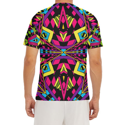 Psychedelic Ethnic Trippy Print Men's Short Sleeve Rash Guard