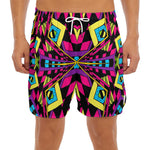 Psychedelic Ethnic Trippy Print Men's Split Running Shorts