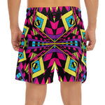 Psychedelic Ethnic Trippy Print Men's Split Running Shorts