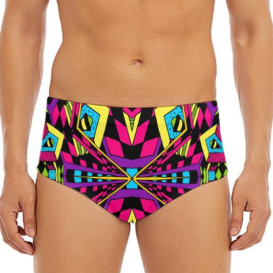 Psychedelic Ethnic Trippy Print Men's Triangle Swim Briefs