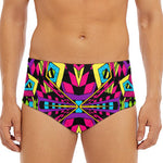 Psychedelic Ethnic Trippy Print Men's Triangle Swim Briefs