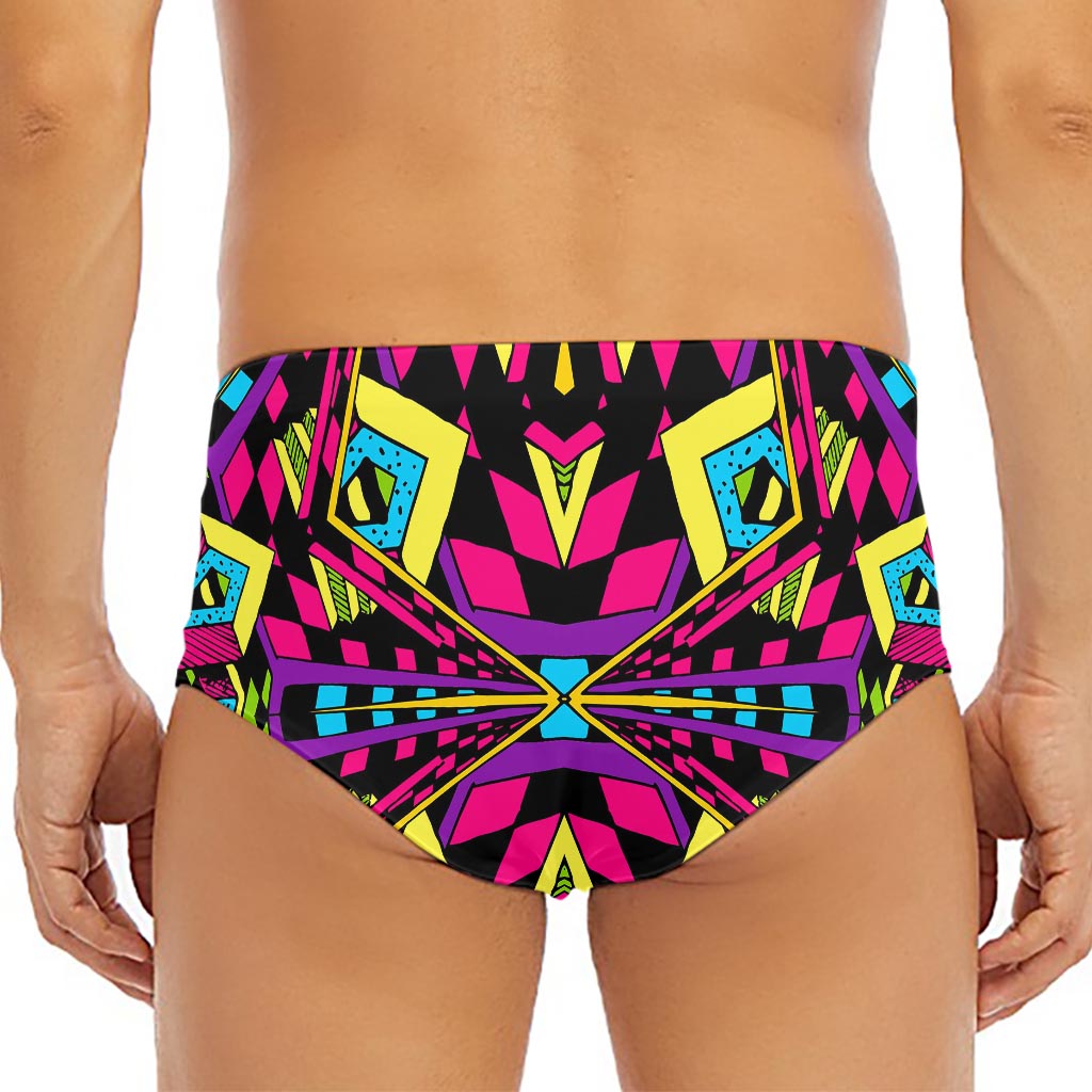 Psychedelic Ethnic Trippy Print Men's Triangle Swim Briefs
