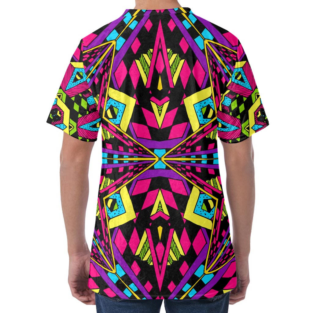 Psychedelic Ethnic Trippy Print Men's Velvet T-Shirt