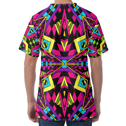 Psychedelic Ethnic Trippy Print Men's Velvet T-Shirt
