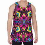 Psychedelic Ethnic Trippy Print Men's Velvet Tank Top