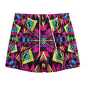 Psychedelic Ethnic Trippy Print Mesh Shorts
