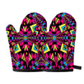 Psychedelic Ethnic Trippy Print Oven Mitts