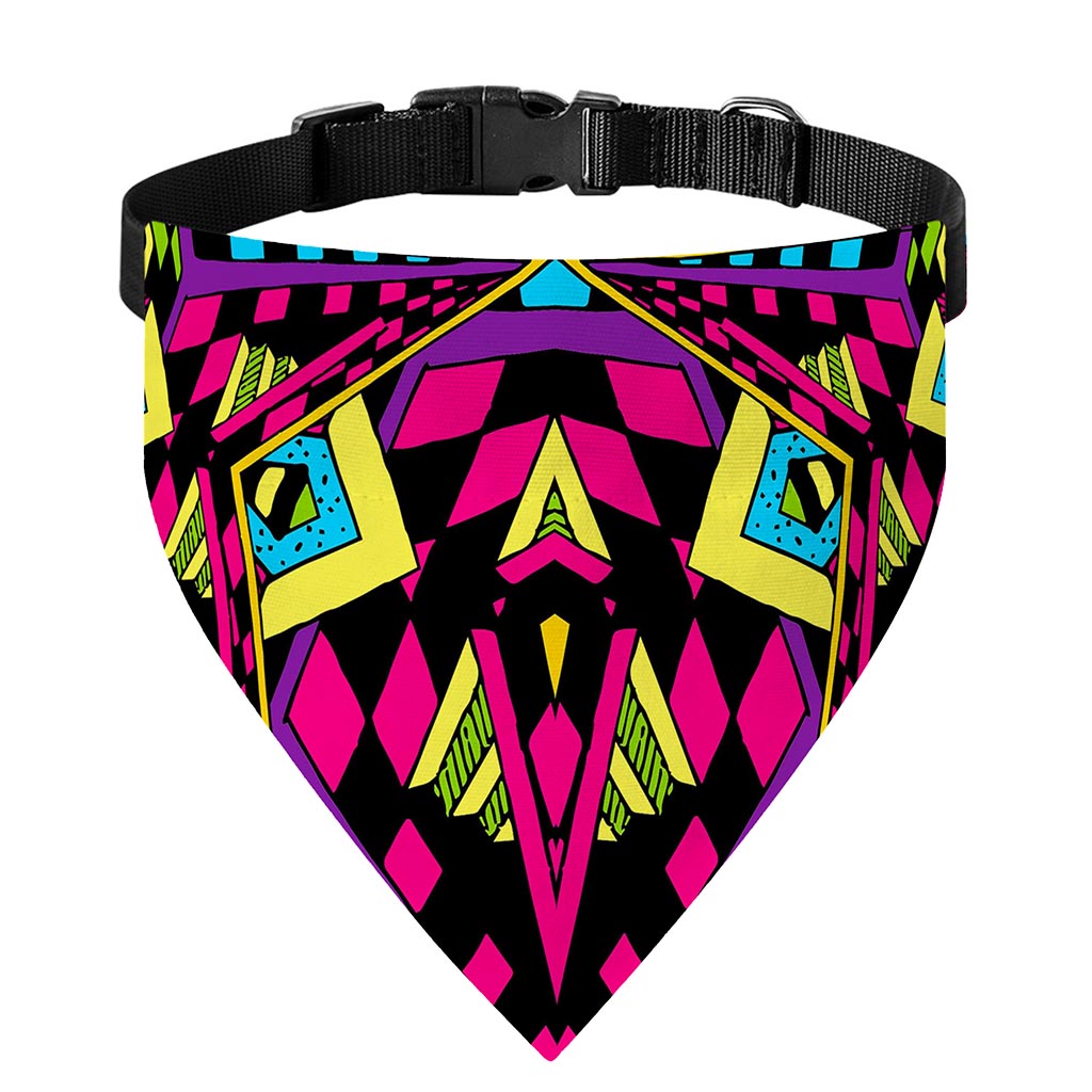 Psychedelic Ethnic Trippy Print Over The Collar Dog Bandana