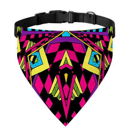 Psychedelic Ethnic Trippy Print Over The Collar Dog Bandana