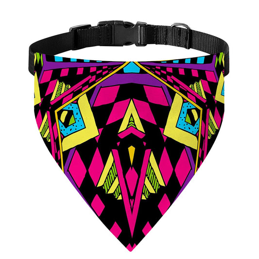 Psychedelic Ethnic Trippy Print Over The Collar Dog Bandana